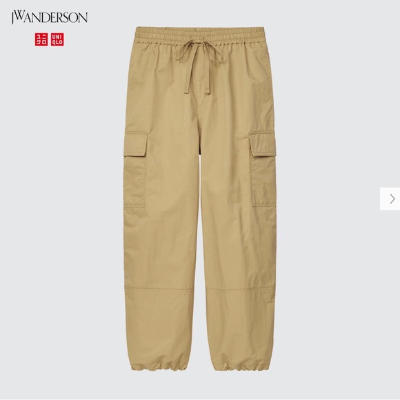 UNIQLO x JW ANDERSON JWA Cargo Jogger Pants Tan Beige 100% Nylon Women’s Size M - Picture 1 of 5